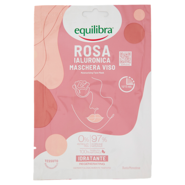 equilibra Rosa Ialuronica Maschera Viso Idratante