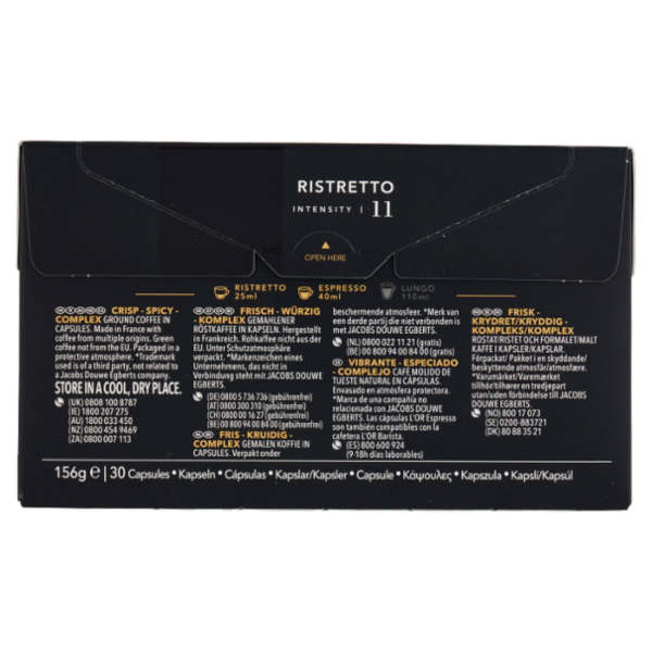 L'OR Ristretto 11- 30 Capsule Caffè Compatibili con Macchine Nespresso*® Original 156g