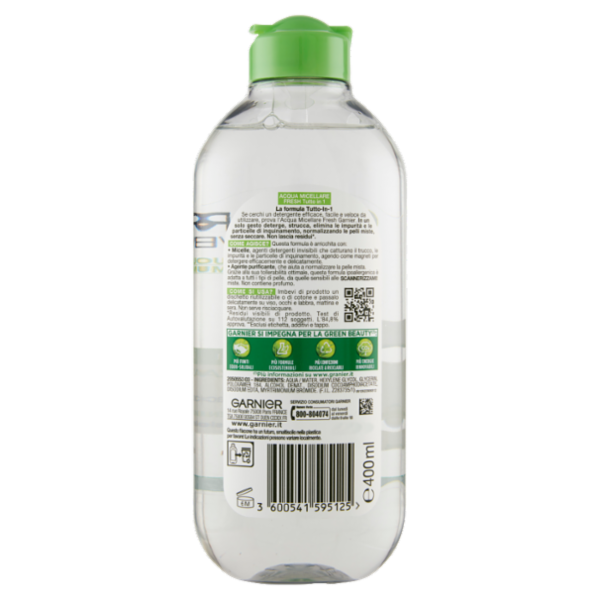 Garnier SkinActive Acqua Micellare Pelli Miste e Sensibili, Strucca, Purifica ed Opacizza, 400 ml