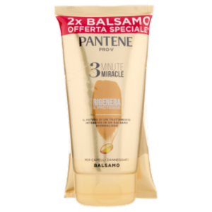 Pantene Pro-V 3 Minute Miracle Balsamo Rigenera e Protegge 2x150 Ml