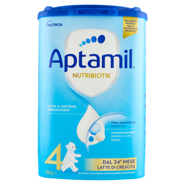 APTAMIL 4 - Latte di crescita dai 24 mesi, Polvere, Supporta il Sistema Immunit con le Vit C&D, 830g