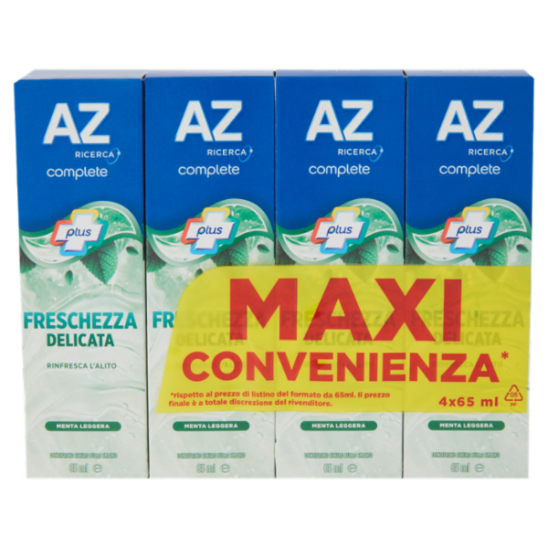 AZ Dentifricio Complete Plus Freschezza Delicata Menta Leggera 4x65 ml