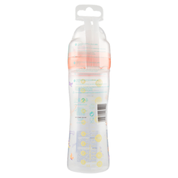 neo Baby Biberon Plastica Collo Largo 250 ml 2m+ Dino Arancio