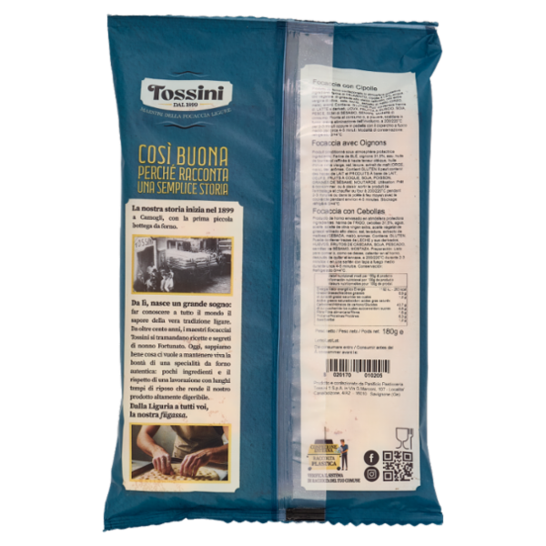 Tossini Focaccia alla Genovese Focaccia con Cipolle 180 g