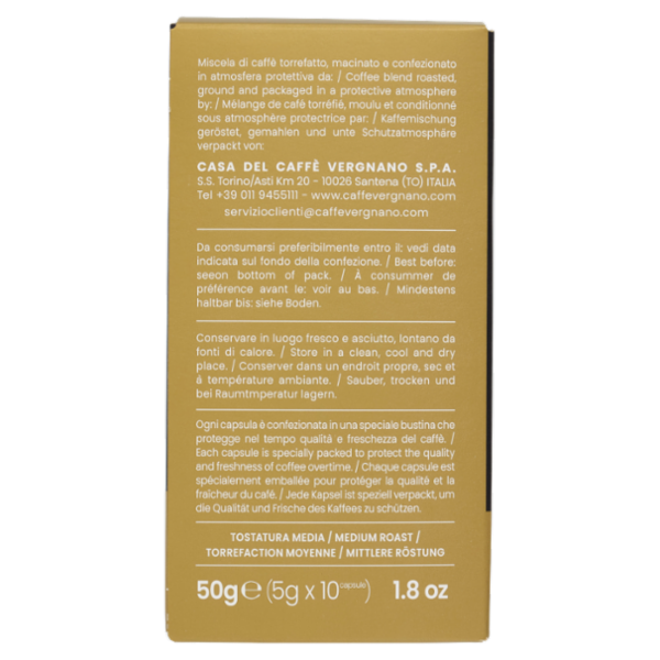Caffè Vergnano 1882 Oro Capsule Compatibili Nespresso* 10 x 5 g