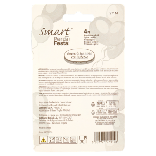 Smart PerLa Festa Candeline Spirali 4 pz