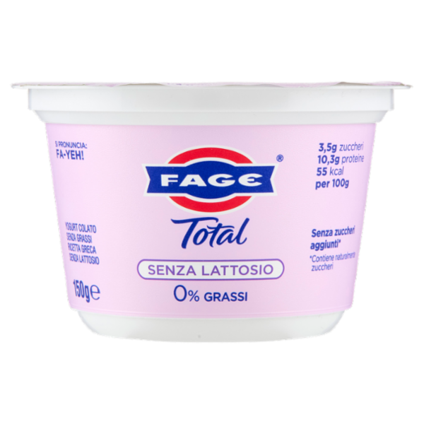 Fage Total Senza Lattosio 0% Grassi 150 g