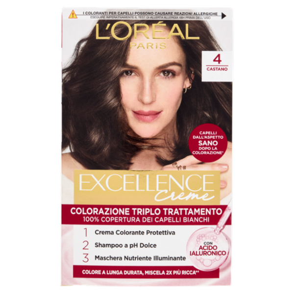 L'Oréal Paris Excellence Creme Colorazione Triplo Trattamento 4 Castano