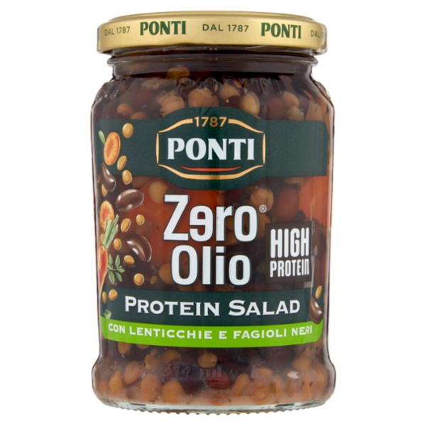 Ponti Zero Olio Protein Salad con Lenticchie e Fagioli Neri 300 g