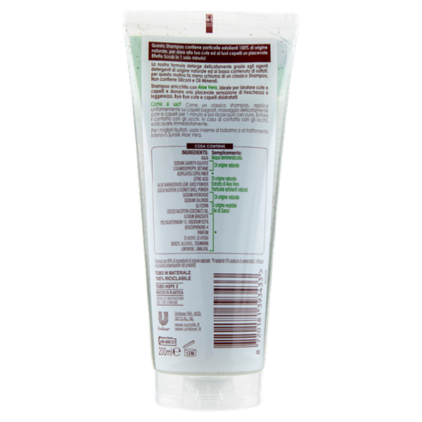 sunsilk Ricarica Naturale 1 Minute Scrub! Shampoo Detox per Tutti i Tipi di Cute e Capelli 200 ml
