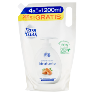 Fresh & Clean Sapone Liquido Idratante Latte Di Mandorla e Jojoba Ecoricarica 1200 Ml