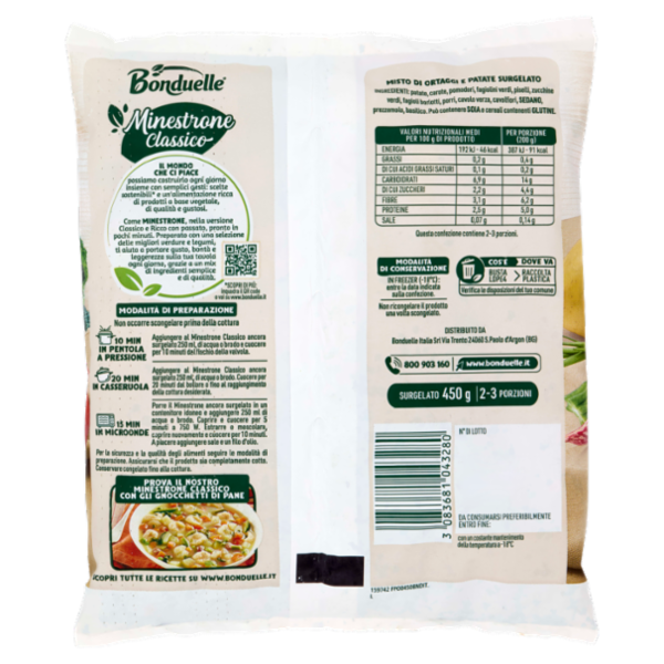 Bonduelle Minestrone Classico Surgelato 450 g