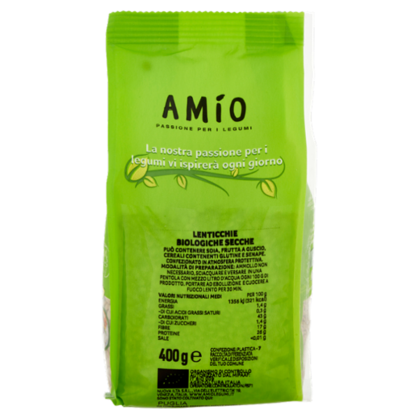 Amío Lenticchie Biologiche della Puglia 400 g