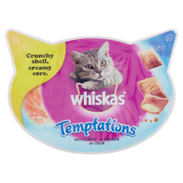 Whiskas Temptations Snack Gatto con Salmone 60 g