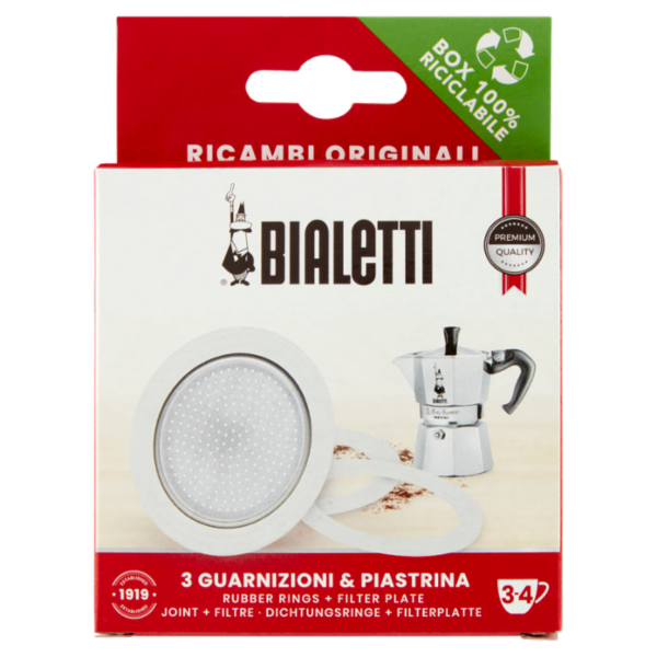 Bialetti 3 Guarnizioni & Piastrina 3-4 tazze