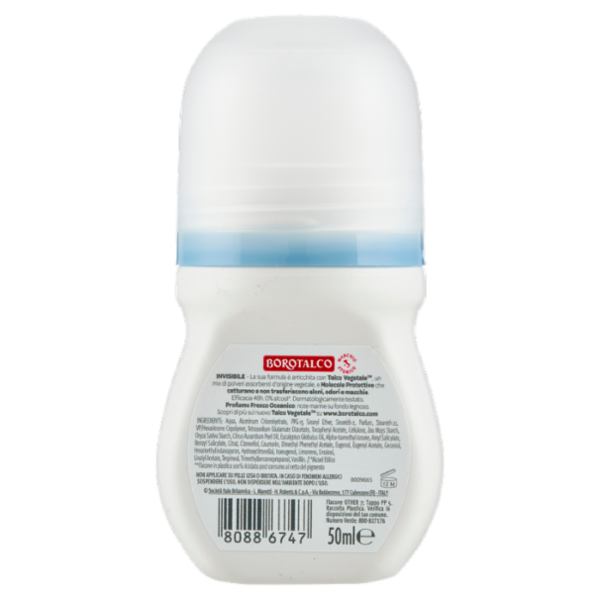 Borotalco Invisibile Profumo Fresco Oceanico Deo Roll On 50 ml