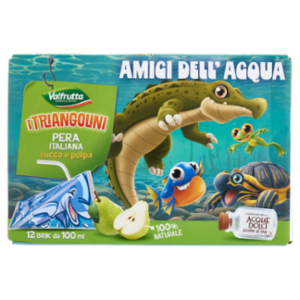 Valfrutta i Triangolini Pera Italiana Succo e Polpa Brik 12 x 100 Ml