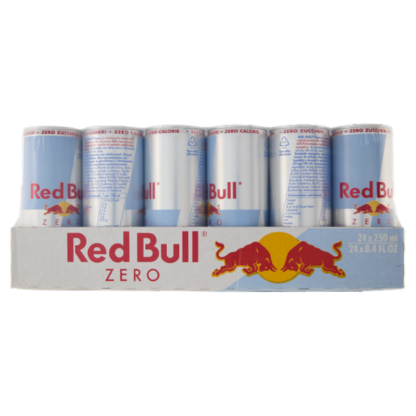 Red Bull Energy Drink, Zero Calorie, 250 ml (24 Lattine)