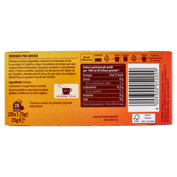Pompadour Rooibos Infuso Rosso 20 x 1,75 g