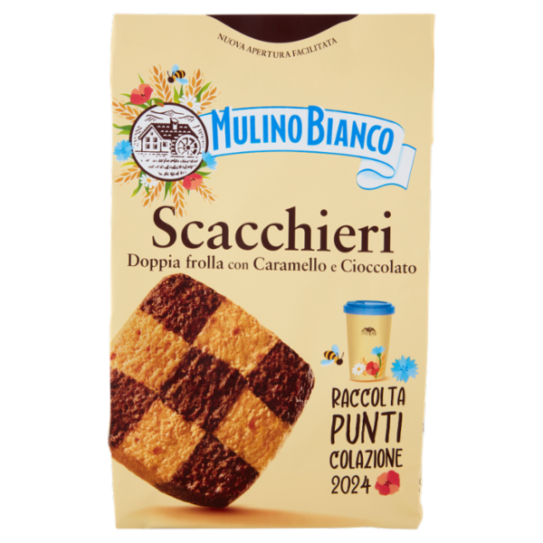 Mulino Bianco Biscotti Scacchieri Frolla con Caramello e Cioccolato 300g