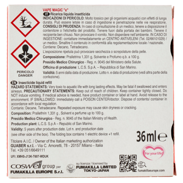 VAPE Elettroemanatore Liquido Classic + Ricarica 36 ml