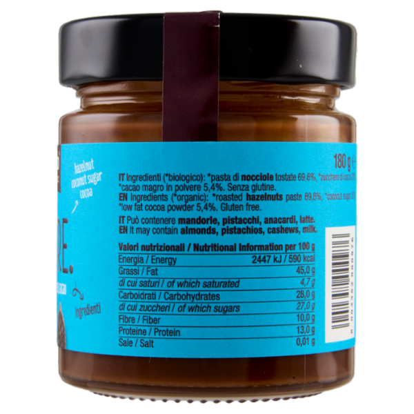 Damiano Bio Solo Tre. nocciola, zucchero di cocco, cacao 180 g
