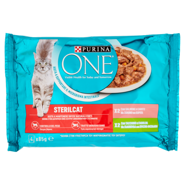PURINA ONE Single Serve - Sterilcat - Salmone e Tacchino - 4x85g