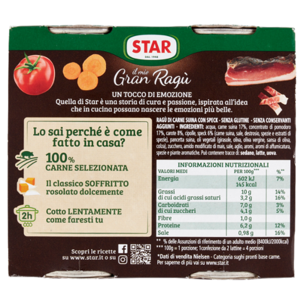 Star il mio Gran Ragù con Speck 2 x 180 g