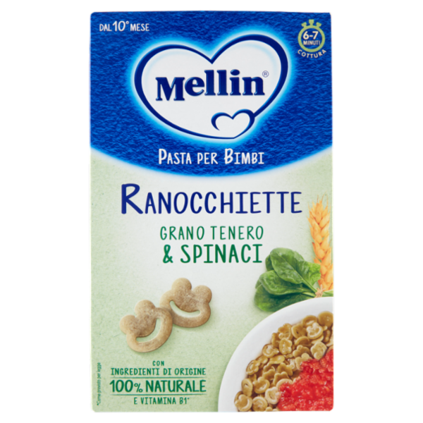 Mellin Pasta per Bimbi Ranocchiette Grano Tenero & Spinaci 280 g