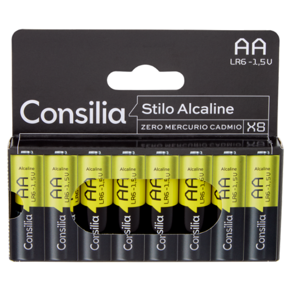 Consilia Pile Alcaline Stilo AA 1,5 V 8 pezzi