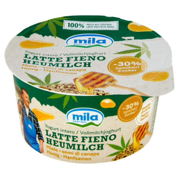 mila Yogurt intero Latte Fieno Miele - semi di canapa 150 g