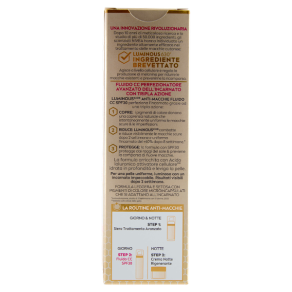 Nivea Luminous630 Anti-Macchie Fluido CC SPF30 02 Medium 40 ml