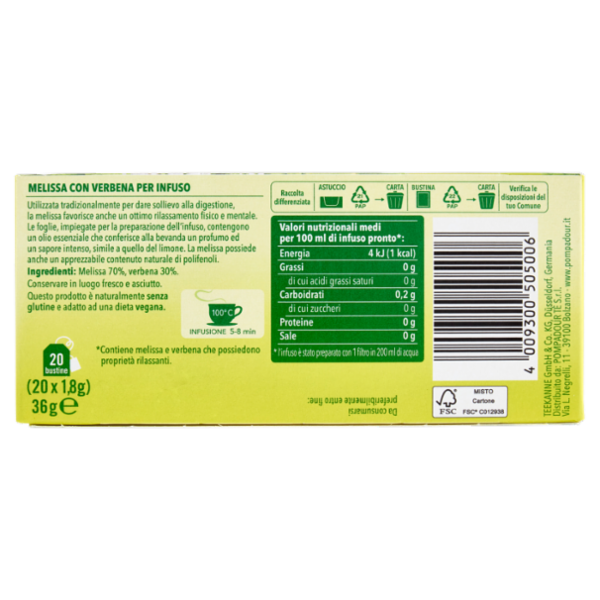 Pompadour Infuso Melissa 20 x 1,8 g