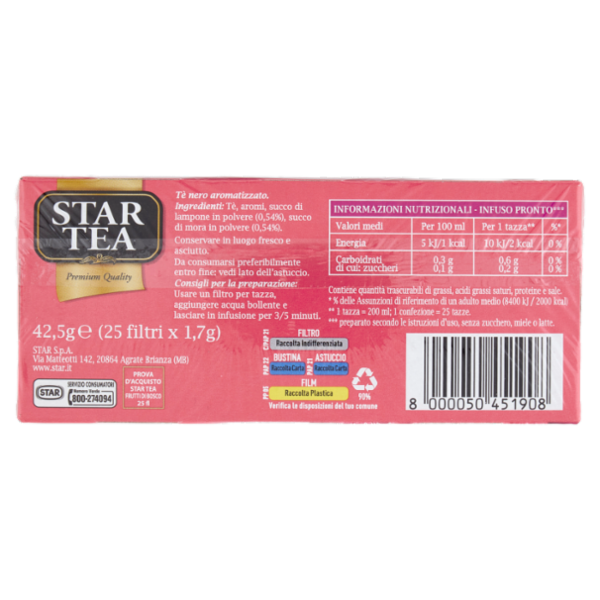 Star Tea Frutti di Bosco con succo di frutta Filtri 25 x 1,7 g