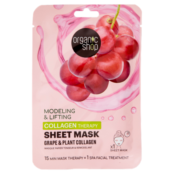 organic shop Modeling & Lifting Sheet Mask Grape & Plant Collagen 25 g