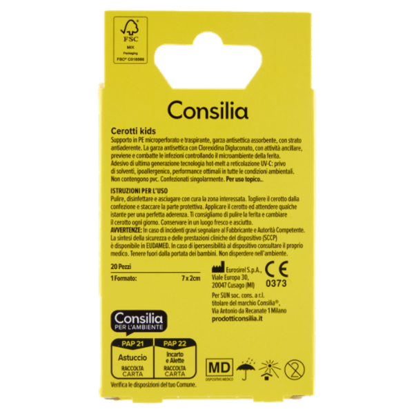 Consilia Cerotti per Bambini Monoformato 7x2 cm 20 pezzi