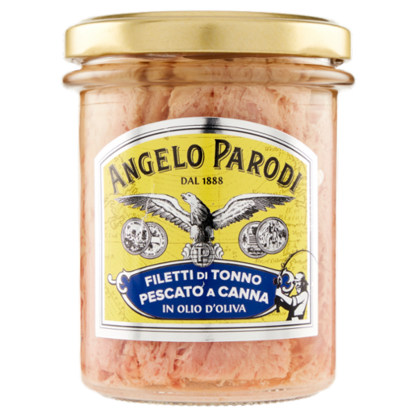 Angelo Parodi Filetti di Tonno Pescato a Canna in Olio d'Oliva 195 g