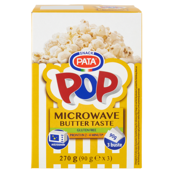 Pata Pop Microwave Butter Taste 3 x 90 g