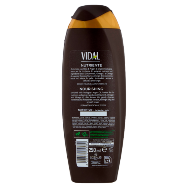 Vidal Argan Oil Docciaschiuma Nutriente Olio di Argan Biologico 250 ml