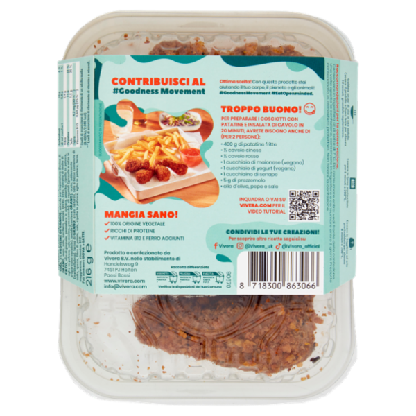 Vivera Cosciotti Vegetali 4 pezzi 216 g