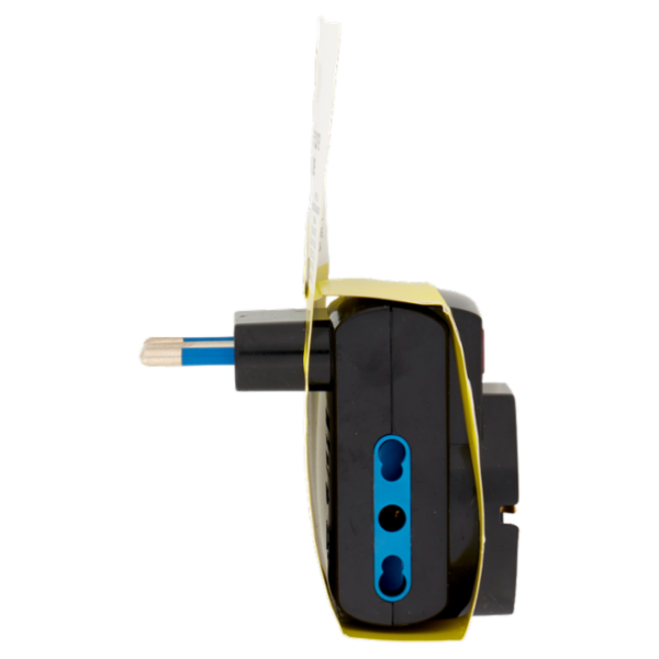 Selex Adattatore Multisize Spina 10A + 3 Prese 10-16A con Interruttore di Sicurezza Nero