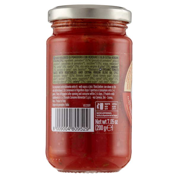 alce nero Sugo di Pomodoro con Verdure 200 g
