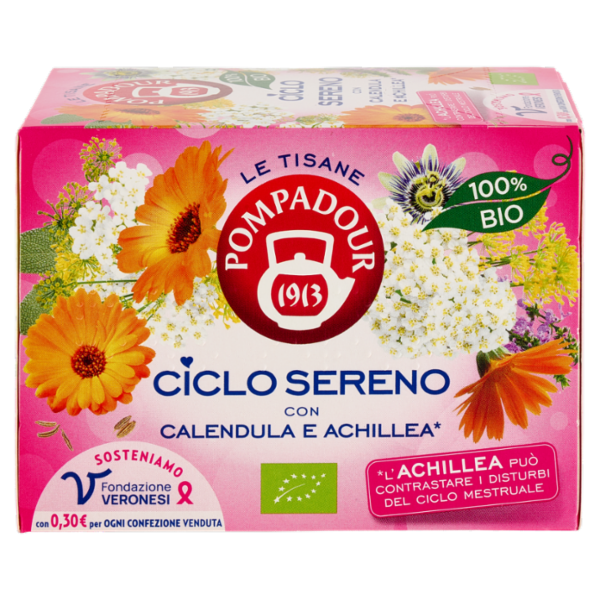 Pompadour Le Tisane Ciclo Sereno con Calendula e Achillea* 16 x 2 g