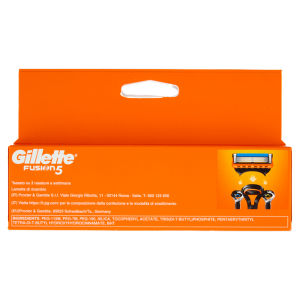 Gillette Fusion5 Lamette di ricambio per Rasoio da Uomo, 6 Ricariche