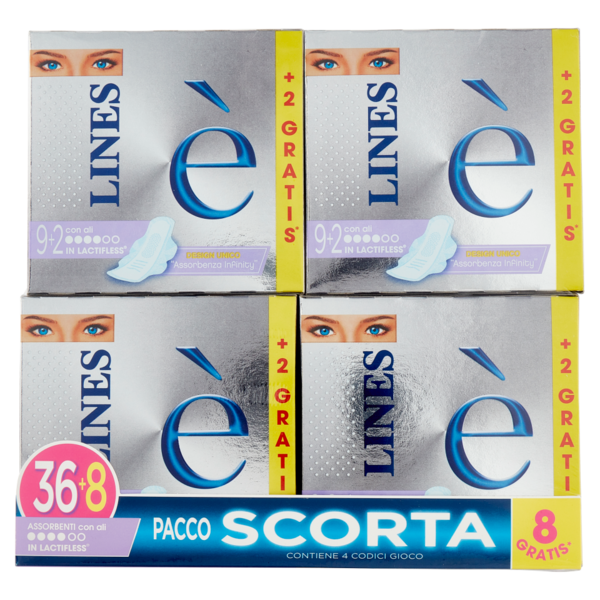 Lines è Assorbenti con ali 36+8 pz