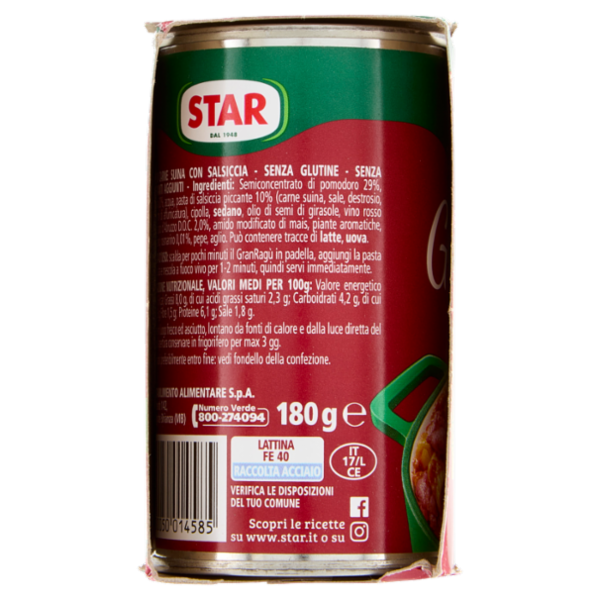 Star il mio Gran Ragù con Salsiccia 2 x 180 g