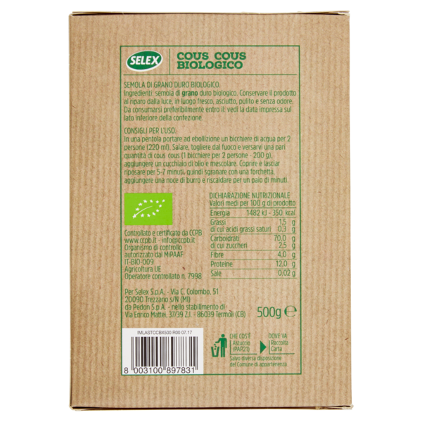 Selex Cous Cous Biologico 500 g