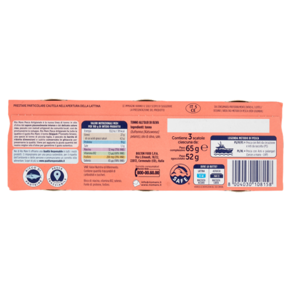 Rio mare Tonno all'Olio di Oliva 3 x 65 g
