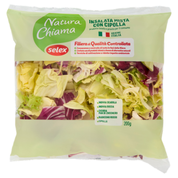Selex Natura Chiama Insalata Mista con Cipolla Lavata e Pronta per il Consumo 200 g