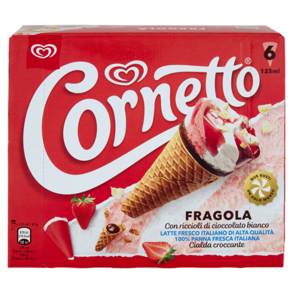 Cornetto Fragola 6 x 87 g